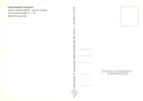 AK / Ansichtskarte Peiting Hotel Gasthof Dragoner Peiting