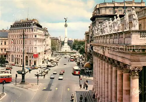 AK / Ansichtskarte Bordeaux_33 Le Feristyle du Grand Theatre Architecte Louis 1780 Colonnes Corinthiennes Muses Colonne des Girondins Maison des Vins de Bordeaux 