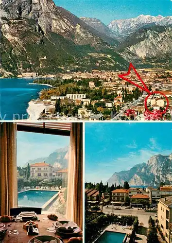 AK / Ansichtskarte Riva_del_Garda Hotel Garda Stadtpanorama Gardasee Alpen Riva_del_Garda