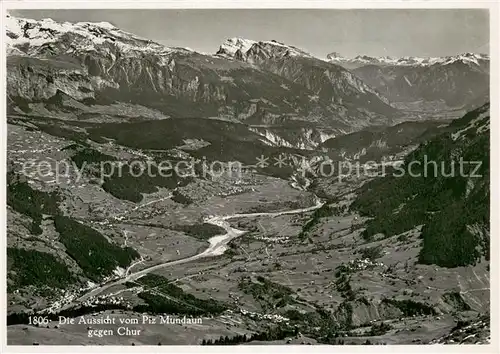 AK / Ansichtskarte Chur_GR Aussicht vom Piz Mundaun Alpenpanorama Chur_GR