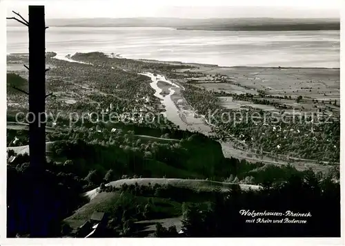 AK / Ansichtskarte Walzenhausen_AR und Rheineck mit Rhein und Bodensee Walzenhausen AR