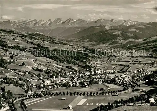 AK / Ansichtskarte Wattwil Panorama Blick gegen die Churfirsten Appenzeller Alpen Wattwil