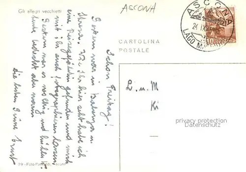 AK / Ansichtskarte Ascona_TI Gli allegri vecchietti Ascona_TI