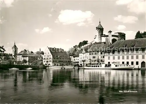 AK / Ansichtskarte Schaffhausen__SH Blick ueber den Rhein zur Festung Munot 