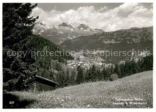 AK / Ansichtskarte Tschiertschen Panorama Sommer  und Winterkurort Alpen Bergwiesen Tschiertschen