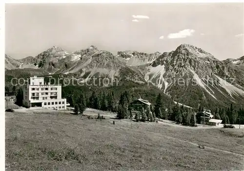 AK / Ansichtskarte Arosa_GR Hotel Praetschli mit Furkahoerner und Schiesshorn Plessur Alpen Arosa_GR