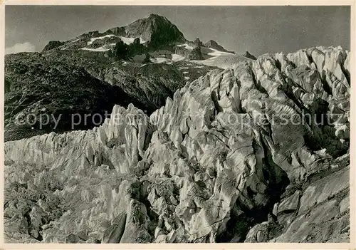 AK / Ansichtskarte Rhonegletscher_Glacier_du_Rhone Gletscher Absturz Gebirgspanorama Rhonegletscher_Glacier