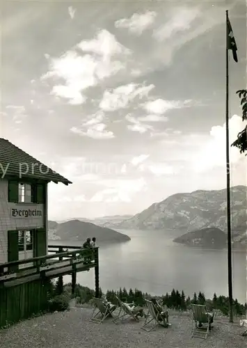 AK / Ansichtskarte Beckenried Bergheim Blick auf Vierwaldstaettersee Beckenried