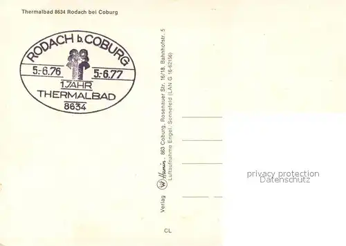 AK / Ansichtskarte Rodach_Coburg Thermalbad Rodach Coburg