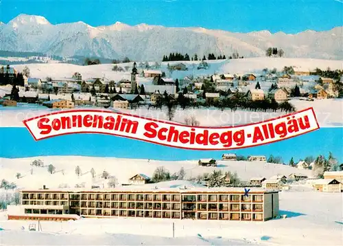 AK / Ansichtskarte Scheidegg_Allgaeu Kursanatorium Sonnenalm Winterimpressionen Allgaeuer Alpen Scheidegg Allgaeu