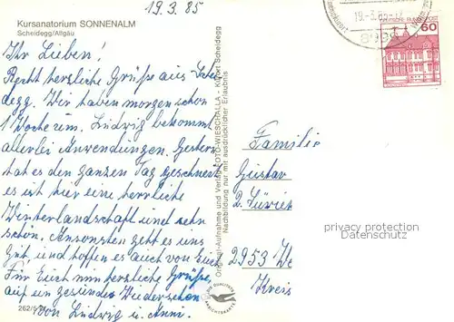 AK / Ansichtskarte Scheidegg_Allgaeu Kursanatorium Sonnenalm Winterimpressionen Allgaeuer Alpen Scheidegg Allgaeu