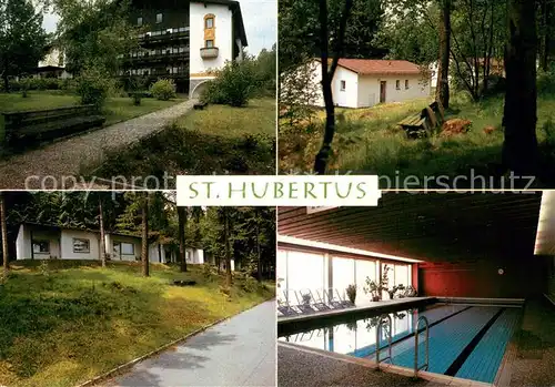 AK / Ansichtskarte Schoensee Hotel St. Hubertus mit Feriendorf im Oberpfaelzer Wald Hallenbad Schoensee