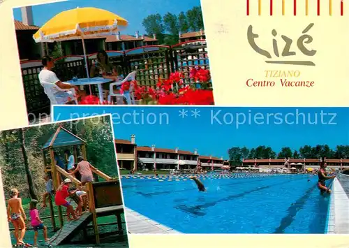 AK / Ansichtskarte Rosolina_Mare Tize Centro Vacanze Gaststaette Terrasse Kinderspielplatz Freibad Rosolina Mare