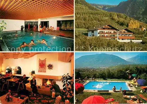 AK / Ansichtskarte Schenna_Meran Hotel Lagrein Kaminzimmer Hallenbad Swimming Pool Schenna Meran