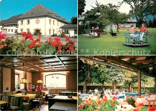 AK / Ansichtskarte Scharnstein Gasthof Abpurg Restaurant Terrasse Kinderspielplatz Scharnstein