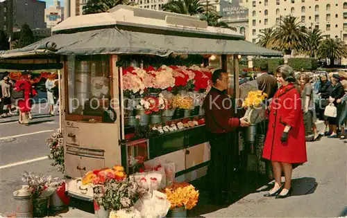 AK / Ansichtskarte San_Francisco_California Street Flower Vendors 