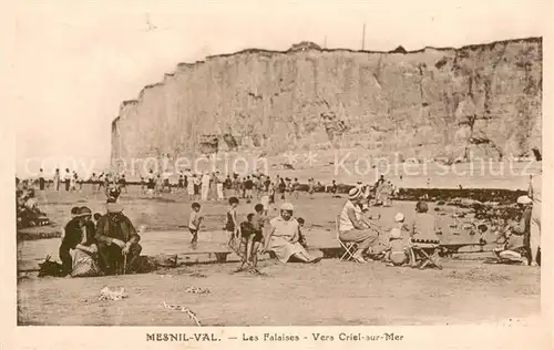 AK / Ansichtskarte Mesnil Val Les falaises vers Criel sur Mer Plage Mesnil Val