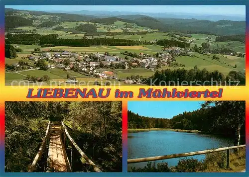 AK / Ansichtskarte Liebenau_Oberoesterreich Fliegeraufnahme Moorwanderweg Tanner Moor Badesee Rubner Teich Liebenau_Oberoesterreich
