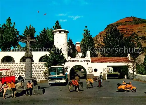 AK / Ansichtskarte Tejeda Fachada del Parador Nacional y la Cruz Tejeda