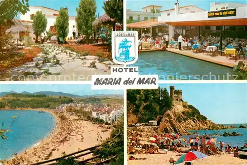 AK / Ansichtskarte Lloret_de_Mar Hotel Maria del Mar Strandpartien Lloret_de_Mar