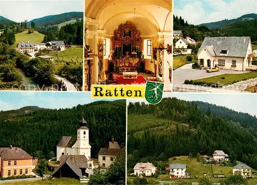 AK / Ansichtskarte Ratten Panorama Kirche Inneres Gasthaus Ratten