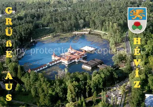 AK / Ansichtskarte Heviz Naturthermalsee Schloss Fliegeraufnahme Heviz