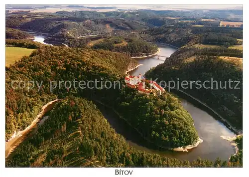 AK / Ansichtskarte Bitov_Czechia Hrad Bitov Lezi na soutoku Dyje a Zeletavky Fliegeraufnahme 