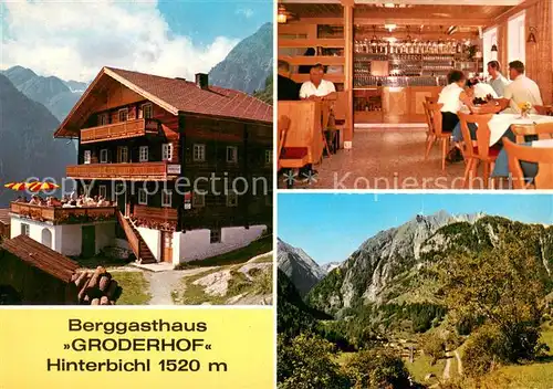 AK / Ansichtskarte Hinterbichl_Praegraten Berggasthaus Groderhof Gaststube Panorama Hinterbichl Praegraten