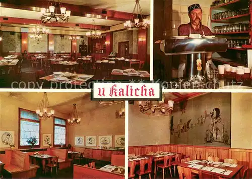 AK / Ansichtskarte Praha_Prahy_Prague Restaurace U Kalicha Gastraeume Bierausschank Praha_Prahy_Prague