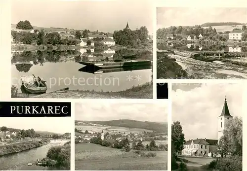 AK / Ansichtskarte Purkarec_Hluboka_nad_Vltavou_Czechia Panorama Teilansichten Kirche 