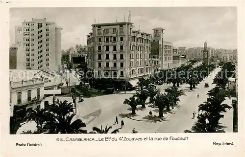AK / Ansichtskarte Casablanca Boulevard du 4e Zouaves et Rue de Foucault Casablanca