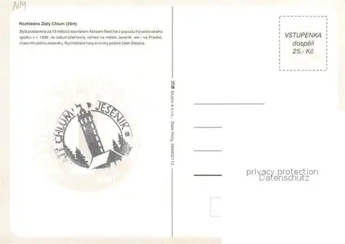 AK / Ansichtskarte Jeseniky_CZ Rozhledna Zlaty Chlum 