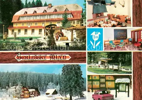 AK / Ansichtskarte Destne Hotel Serlissky Mlyn Bar Kanadka Spolecenska mistnost Hotelovy par Destne