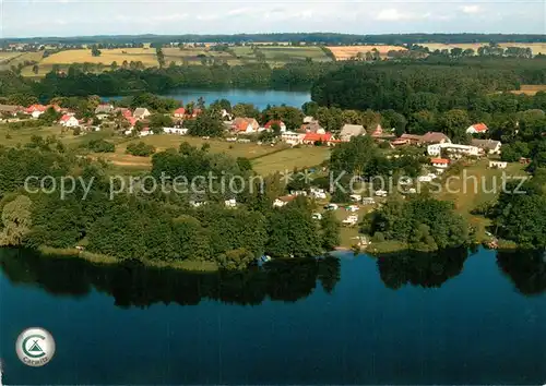 AK / Ansichtskarte Carwitz Fliegeraufnahme mit Schmaler Luzin und Carwitzer See Carwitz