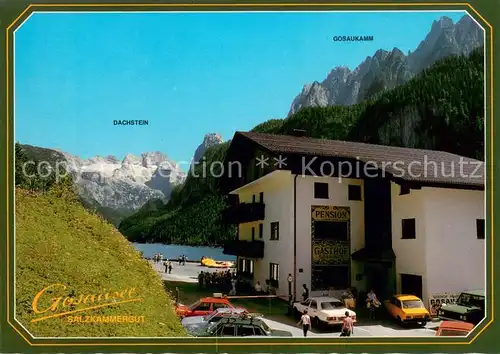 AK / Ansichtskarte Gosau_Oberoesterreich Gasthof Pension Gosausee mit Dachstein und Gosaukamm Gosau_Oberoesterreich
