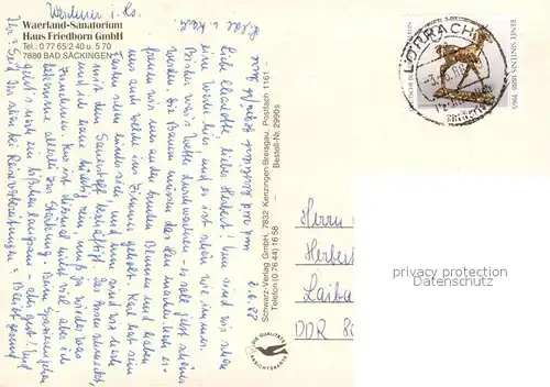 AK / Ansichtskarte Bad_Saeckingen Waerland Sanatorium Haus Friedborn Panorama Bad_Saeckingen
