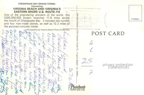 AK / Ansichtskarte Virginia_Beach Chesapeake Bay Bridge Tunnel aerial view 