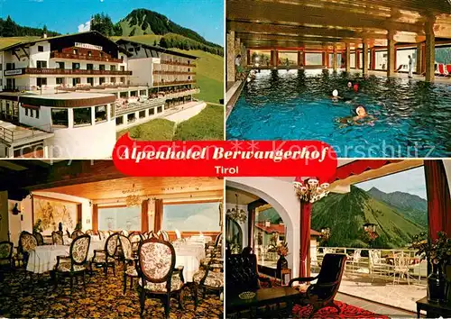 AK / Ansichtskarte Berwang_Tirol Alpenhotel Berwangerhof Hallenbad Gastraum Terrasse Berwang Tirol