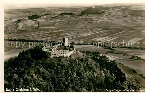AK / Ansichtskarte Ohrdruf Ruine Gleichen Fliegeraufnahme Ohrdruf
