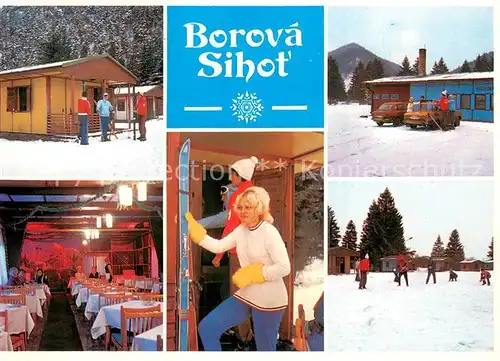 AK / Ansichtskarte Liptovsky_Hradok Autocamping Borova Sihot Gaststube Skipiste Liptovsky Hradok