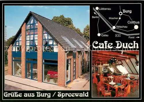AK / Ansichtskarte Burg_Spreewald Cafe Duch Gastraum Burg Spreewald