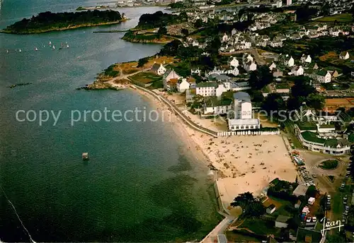 AK / Ansichtskarte Treboul_Douarnenez La plage des sables blancs Ile Tristan et le port vue aerienne Treboul Douarnenez