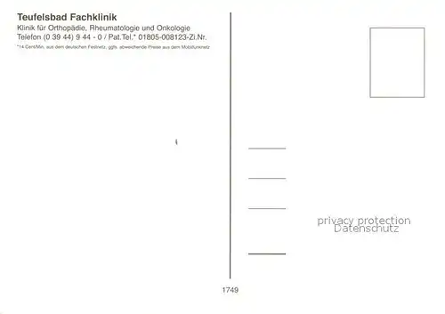 AK / Ansichtskarte Blankenburg_Harz Teufelsbad Fachklinik Restaurant Hallenbad Blankenburg_Harz