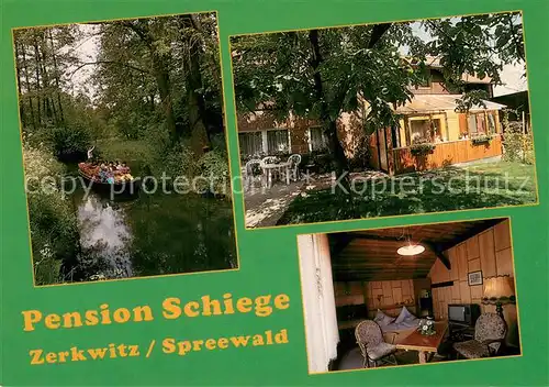 AK / Ansichtskarte Zerkwitz_Luebbenau Pension Schiege Wasserstrasse Kahnfahrt 
