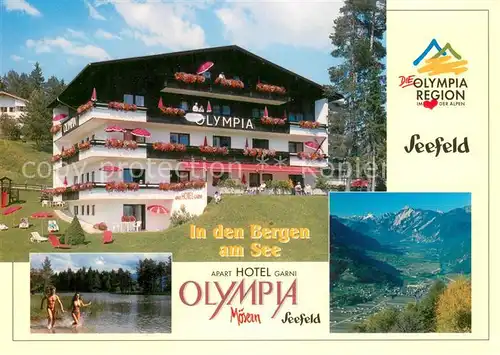 AK / Ansichtskarte Moesern Apart Hotel Olympia Badespass am See Talblick Alpenpanorama Moesern