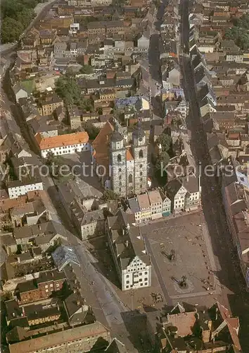AK / Ansichtskarte Wittenberg__Lutherstadt Stadtzentrum mit Kirche Luftbildserie der Interflug 