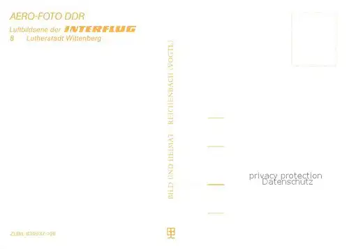 AK / Ansichtskarte Wittenberg__Lutherstadt Stadtzentrum mit Kirche Luftbildserie der Interflug 