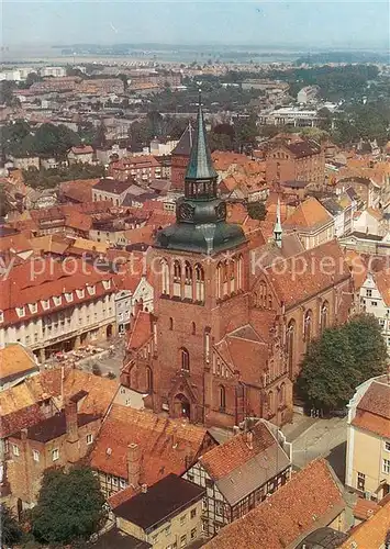 AK / Ansichtskarte Guestrow_Mecklenburg_Vorpommern Stadt  und Pfarrkirche St. Marien Luftbildserie der Interflug Guestrow_Mecklenburg
