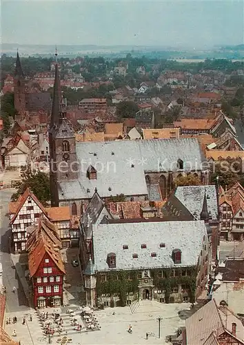 AK / Ansichtskarte Quedlinburg Markt Kirche Luftbildserie der Interflug Quedlinburg