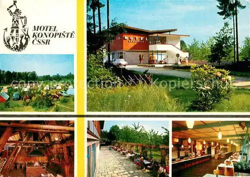 AK / Ansichtskarte Konopiste_CZ Motel Autocamping Scheune Terrasse Restaurant 